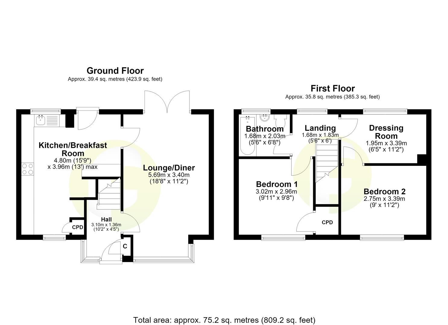 Floorplan.Bude Grove, North Shields